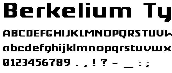 Berkelium Type font